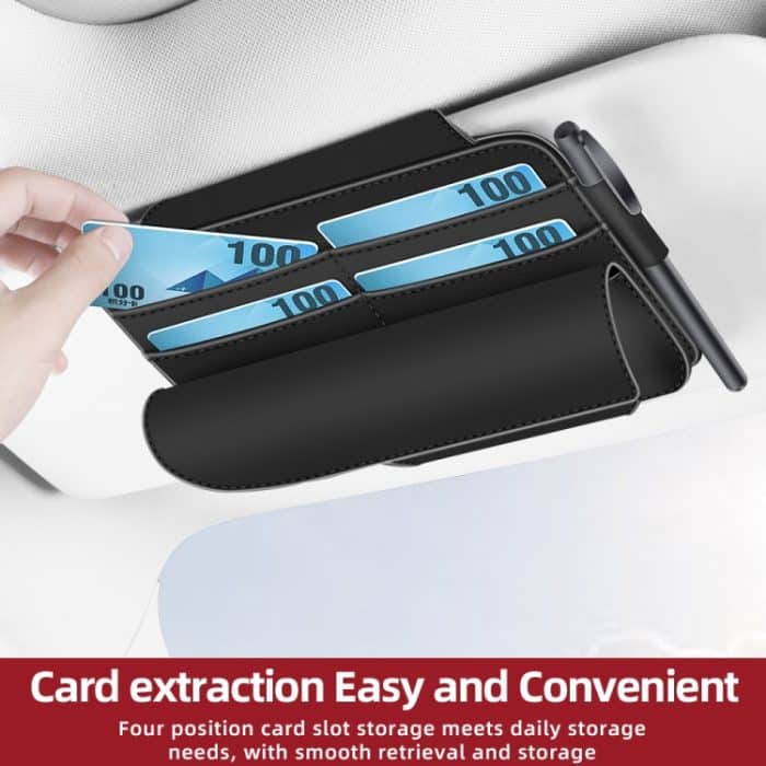 3073 Abnehmbare Auto-Brillenaufbewahrungstasche aus Napa-Texturleder, 3073 (Green), 3073 (Black), 3073 (Grey), 3073 (Brown) – Bild 4