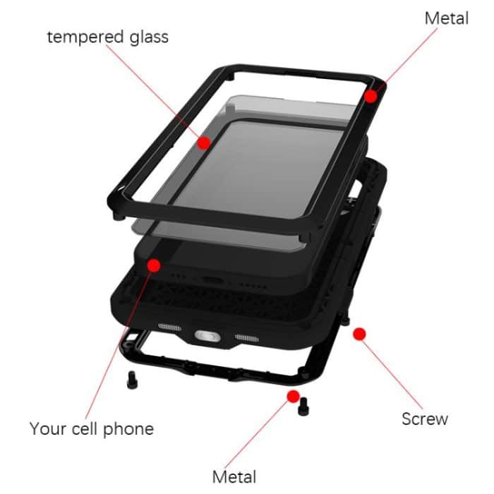 LOVE MEI Metall stoßfeste wasserdichte staubdichte Handyhülle, For iPhone 15 Pro, For iPhone 15 Plus, For iPhone 15 – Bild 3