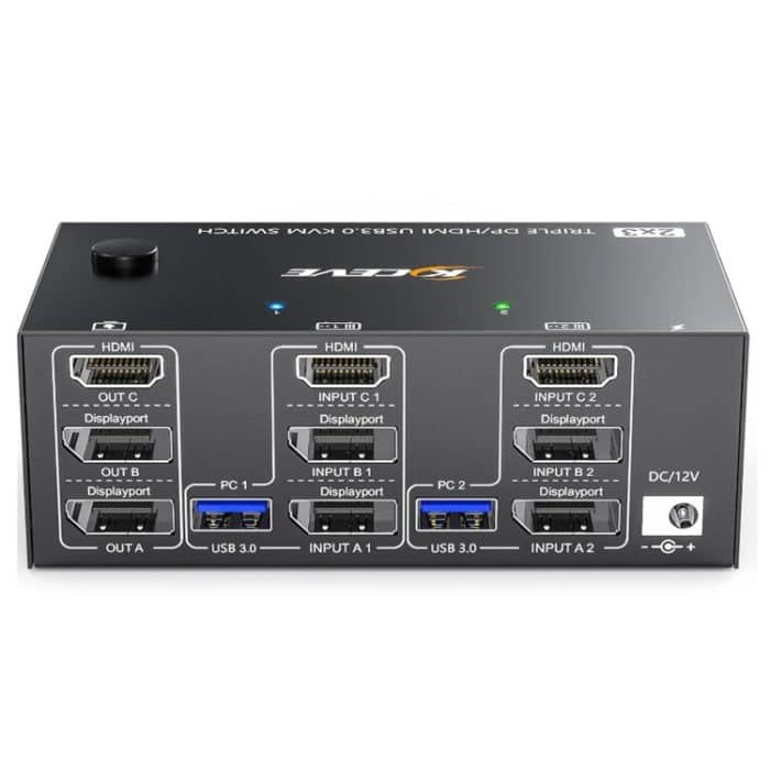 KC-KVM203DH 8K 30Hz USB3.0 DP+DP+HDMI Dreifachmonitor-KVM-Switch – Bild 1