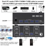 KC-KVM203DH 8K 30Hz USB3.0 DP+DP+HDMI Dreifachmonitor-KVM-Switch – Bild 6