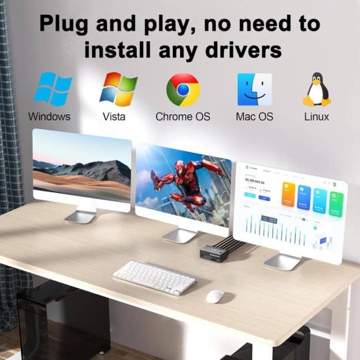 KC-KVM203DH 8K 30Hz USB3.0 DP+DP+HDMI Dreifachmonitor-KVM-Switch – Bild 7