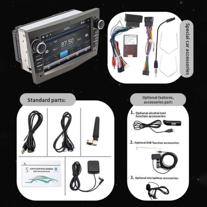 S-OB7A 7 Zoll tragbarer Auto-MP5-Player mit integrierter DAB-Funktion, unterstützt CarPlay / Android Auto, 1GB+16GB, 2GB+32GB – Bild 6