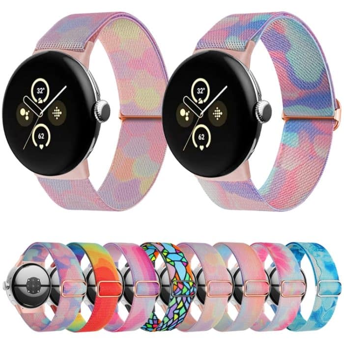 Bemaltes buntes Nylon-Uhrenarmband, For Google Pixel Watch 2 / Pixel Watch – Bild 4