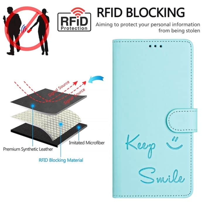 RFID-Handyhülle aus Leder mit Smile-Prägung – Bild 7