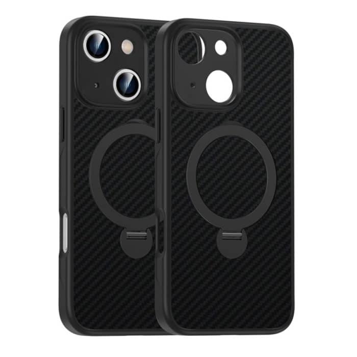 Kohlefaser-MagSafe-Telefonhülle mit 360 Grad drehbarer Halterung – Bild 1