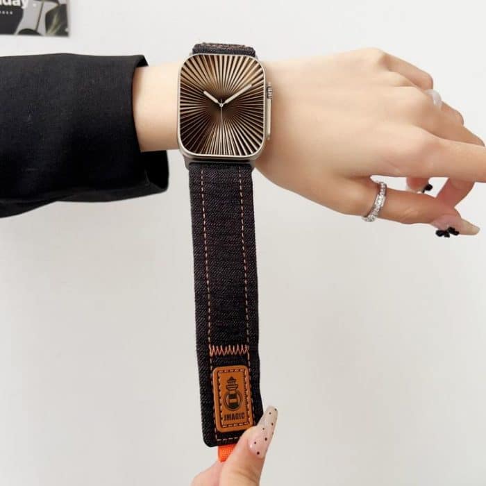 Uhrenarmband aus Denim-Nylon mit Klettverschluss und Canvas, For Apple Watch 46mm / 49mm / 45mm / 44mm, For Apple Watch 42mm / 41mm / 40mm / 38mm – Bild 7