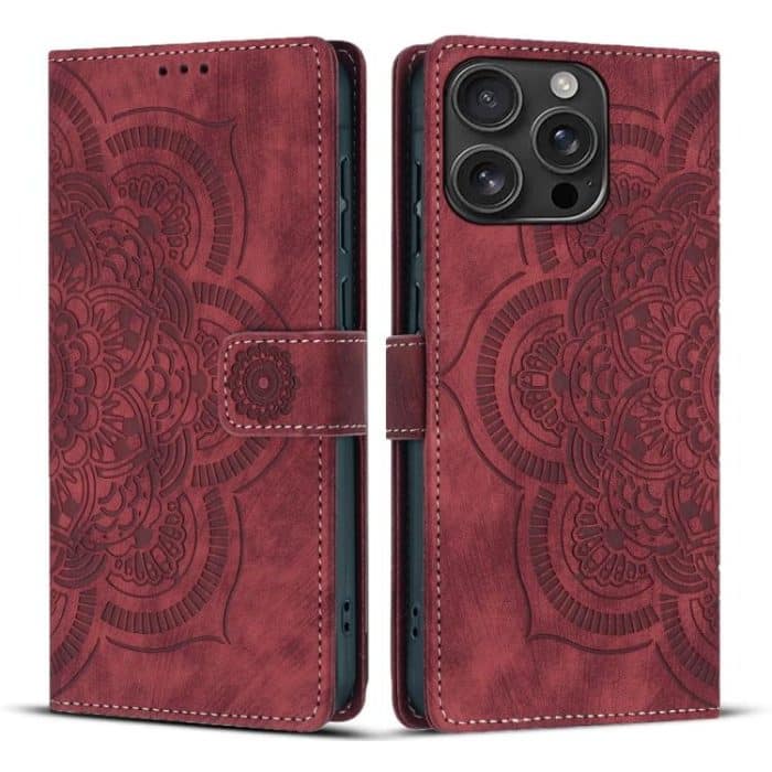 Mandala Embossed Retro Frosted Leather Phone Case, For iPhone 14 Pro Max, For iPhone 7 / 8 / SE 2022, For iPhone 13 Pro Max, For iPhone 13 Pro – Bild 1