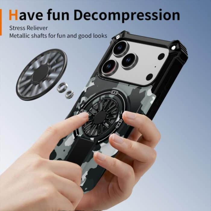 Camouflage Kickstand Rotating Shaft MagSafe Phone Case, For iPhone 16, For iPhone 15 Pro Max, For iPhone 15 Pro – Bild 4