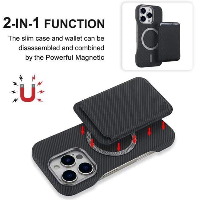 Carbon Fiber MagSafe Magnetic Card Holder Phone Case – Bild 6
