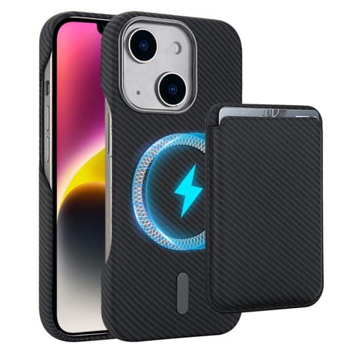 Carbon Fiber MagSafe Magnetic Card Holder Phone Case – Bild 1
