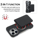 Carbon Fiber MagSafe Magnetic Card Holder Phone Case – Bild 6