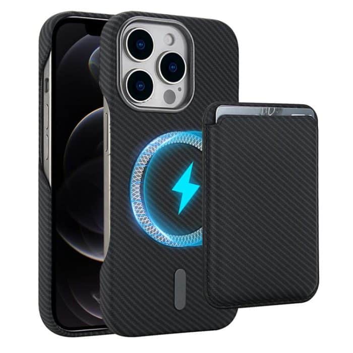 EDA008250016A.jpg Carbon Fiber MagSafe Magnetic Card Holder Phone Case – Bild 1
