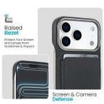 Carbon Fiber MagSafe Magnetic Card Holder Phone Case, For iPhone 16 Pro Max, iPhone 16 Pro, For iPhone 16 Plus, For iPhone 16 – Bild 3