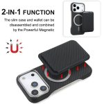 Carbon Fiber MagSafe Magnetic Card Holder Phone Case, For iPhone 16 Pro Max, iPhone 16 Pro, For iPhone 16 Plus, For iPhone 16 – Bild 6