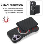 Carbon Fiber MagSafe Magnetic Card Holder Phone Case, For iPhone 15 Pro Max, For iPhone 15 Pro, For iPhone 15 Plus, For iPhone 15 – Bild 6