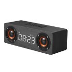 M5C Subwoofer-Holzuhr, Bluetooth 4.2-Lautsprecher, unterstützt TF-Karte und 3,5-mm-AUX- und FM-Radio