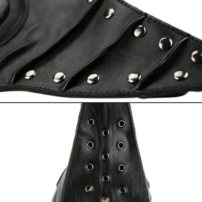 HG074 Halloween-Maske in zerknitterter Schnabelform, Crumpled Black, Crumpled White, Crumpled Brown – Bild 4