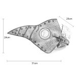 HG074 Halloween-Maske in zerknitterter Schnabelform, Crumpled Black, Crumpled White, Crumpled Brown – Bild 5