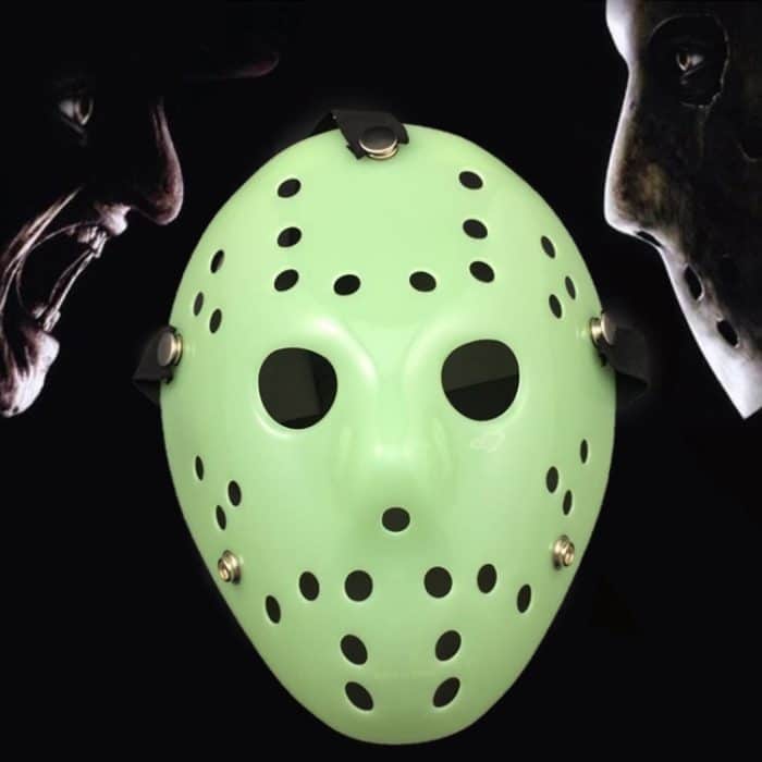 HC8975FG.jpg Coole verdickte Jason-Maske für Halloween-Partys, Fluorescent Green, Gold, Red + White, Silver, White, Red + Yellow – Bild 1