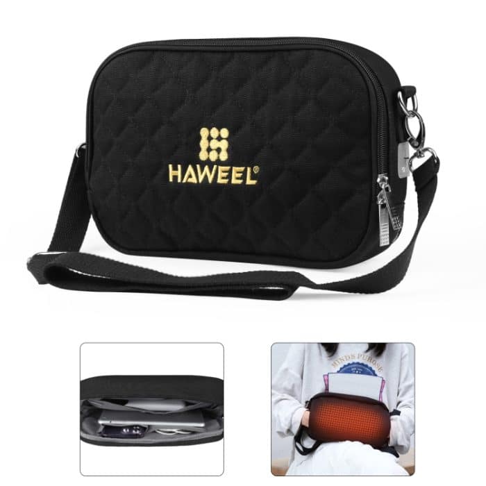 HWL2133B.jpg HAWEEL Messenger Schultertasche, kleine Tasche, digitales Tablet, Telefonwärmer, Aufbewahrungstasche mit Handwärmer – Bild 1