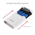 HAWEEL DIY 4 x 18650 Akku (nicht im Lieferumfang enthalten), 10000 mAh Power Bank Shell Box mit 2 x USB-Ausgang und Display für iPhone, Galaxy, Sony, HTC, Google, Huawei, Xiaomi, Lenovo und andere Smartphones, DIY 4 x 18650 10000mAh  Battery (US)... – Bild 3