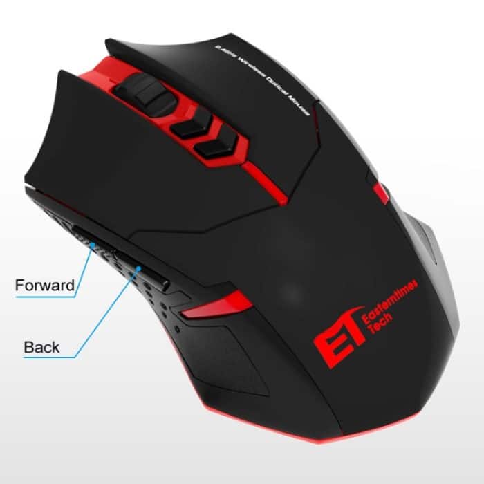 ET X-08 7-Tasten 2400DPI 2,4G kabellose Mute-Gaming-Maus mit USB-Empfänger und bunter Hintergrundbeleuchtung – Bild 3