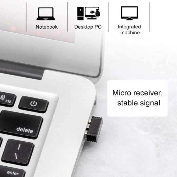 ET X-08 7-Tasten 2400DPI 2,4G kabellose Mute-Gaming-Maus mit USB-Empfänger und bunter Hintergrundbeleuchtung – Bild 7