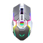 ZERODATE T30 2,4 GHz 2400 DPI Drahtlose optische Maus mit einstellbarer RGB-Hintergrundbeleuchtung und drei Geschwindigkeiten, T30 Black, T30 White – Bild 2
