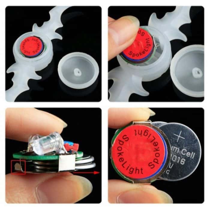 2 Stück Fahrradräder, Weidenspeichen-Lichter, Dekoration, buntes LED-Nachtfahrlicht – Bild 8