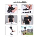 PULUZ 38,5–61 cm Kohlefaser-Handstabilisator für DSLR- und DV-Digitalvideos und Kameras, Traglastbereich: 0,5–3 kg, P60T Black, P60T Blue, P60T Red, RU Stock P60T Black – Bild 10