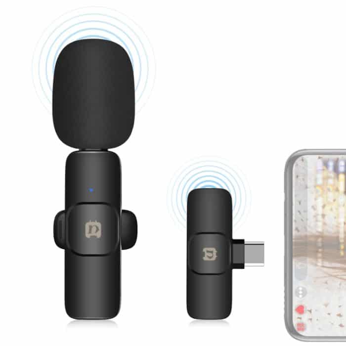 PULUZ Wireless Lavalier Noise Reduction Reverb-Mikrofon für Typ-C-/USB-C-Geräte, unterstützt das Aufladen des Telefons, Type-C Wireless Microphone – Bild 1