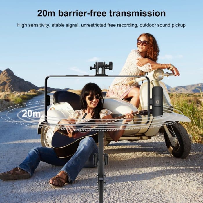 PULUZ Wireless Lavalier Noise Reduction Reverb-Mikrofon für Typ-C-/USB-C-Geräte, unterstützt das Aufladen des Telefons, Type-C Wireless Microphone – Bild 8