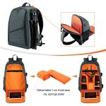 PULUZ Outdoor Tragbarer, wasserdichter, kratzfester Rucksack mit zwei Schultern, tragbare PTZ-Stabilisator-Kameratasche mit Regenschutz für Digitalkamera, DJI Ronin-SC / Ronin-S, Backpack(Black RU), Backpack(Grey RU), Backpack(Grey), Backpack(Blue)... – Bild 5