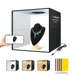 PULUZ 40 cm faltbare tragbare Ringlicht-USB-Fotobeleuchtung, Studio-Aufnahmezeltbox mit 6 x doppelseitigen farbigen Hintergründen, Größe: 40 cm x 40 cm x 40 cm, 40cm Box Black RU, 40cm