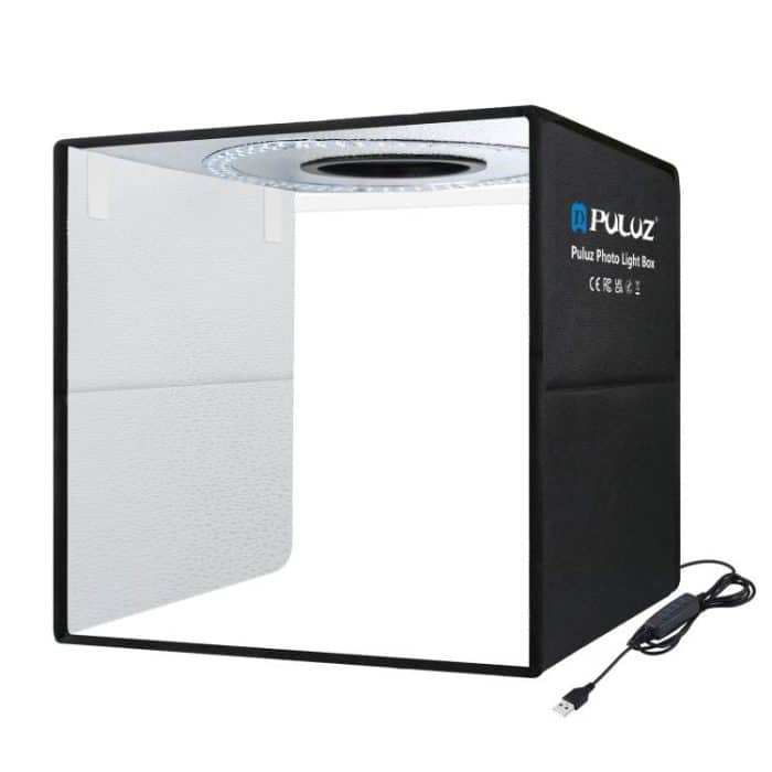 PULUZ 40 cm faltbare tragbare Ringlicht-USB-Fotobeleuchtung, Studio-Aufnahmezeltbox mit 6 x doppelseitigen farbigen Hintergründen, Größe: 40 cm x 40 cm x 40 cm, 40cm Box Black RU, 40cm – Bild 3
