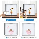 PULUZ 40 cm faltbare tragbare Ringlicht-USB-Fotobeleuchtung, Studio-Aufnahmezeltbox mit 6 x doppelseitigen farbigen Hintergründen, Größe: 40 cm x 40 cm x 40 cm, 40cm Box Black RU, 40cm – Bild 7