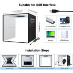 PULUZ 40 cm faltbare tragbare Ringlicht-USB-Fotobeleuchtung, Studio-Aufnahmezeltbox mit 6 x doppelseitigen farbigen Hintergründen, Größe: 40 cm x 40 cm x 40 cm, 40cm Box Black RU, 40cm – Bild 9