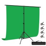 PULUZ 2 x 2 m T-förmiger Fotostudio-Hintergrund-Stützständer, Hintergrund-Querstangen-Halterungs-Set mit Clips, 2 x 2m Bracket Kit