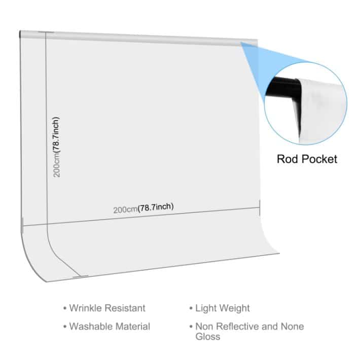 PULUZ 2 m x 2 m Fotografie-Hintergrund, Dicke, Fotostudio-Hintergrund, Stoffhintergrund, 2m x 2m, 2 x 2m – Bild 2