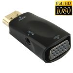 Full HD 1080P HDMI zu VGA und Audio Adapter für HDTV / Monitor / Projektor (schwarz)