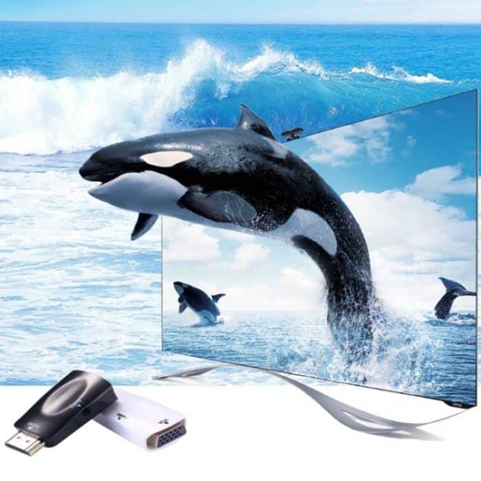 Full HD 1080P HDMI zu VGA und Audio Adapter für HDTV / Monitor / Projektor (schwarz) – Bild 8