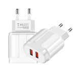 Tragbares Dual-USB-Reiseladegerät + 1 Meter USB-auf-Micro-USB-Datenkabel, EU-Stecker – Bild 2