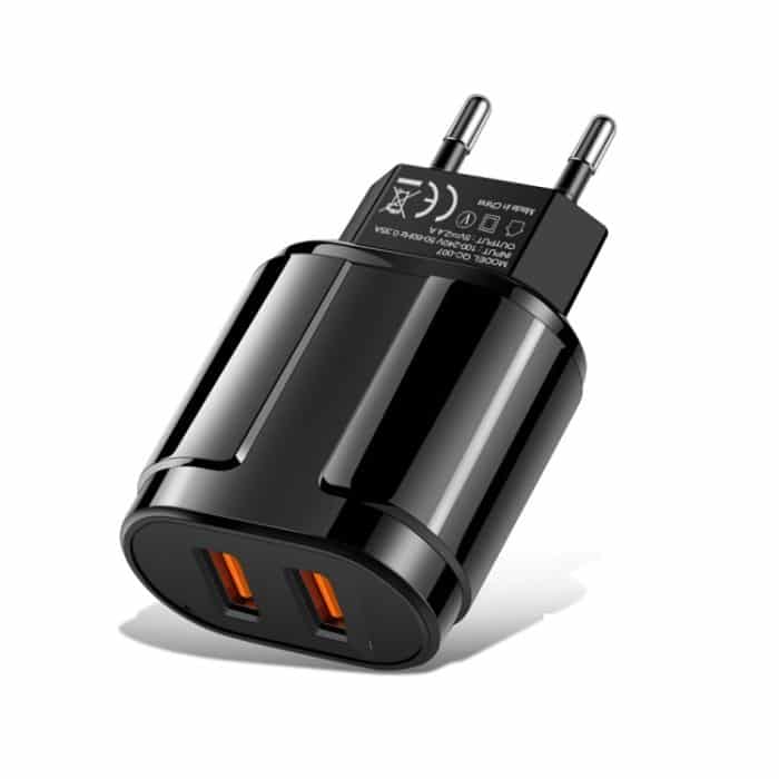 Tragbares Dual-USB-Reiseladegerät + 1 Meter USB-auf-8-Pin-Datenkabel, EU-Stecker – Bild 2