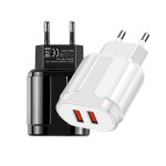 Tragbares Dual-USB-Reiseladegerät + 1 Meter USB-auf-8-Pin-Datenkabel, EU-Stecker – Bild 3