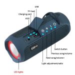 T&G TG227 Tragbarer, wasserdichter Bluetooth-Musiklautsprecher für den Außenbereich mit LED-Unterstützung FM / TF / USB – Bild 8