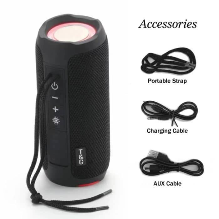 T&G TG227 Tragbarer, wasserdichter Bluetooth-Musiklautsprecher für den Außenbereich mit LED-Unterstützung FM / TF / USB – Bild 10