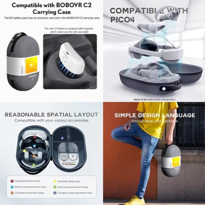 BOBOVR C2 Tragbarer Fall eignet sich für Oculus-Quest 2 Großraum mit M2-Band und Elite-Band – Bild 9