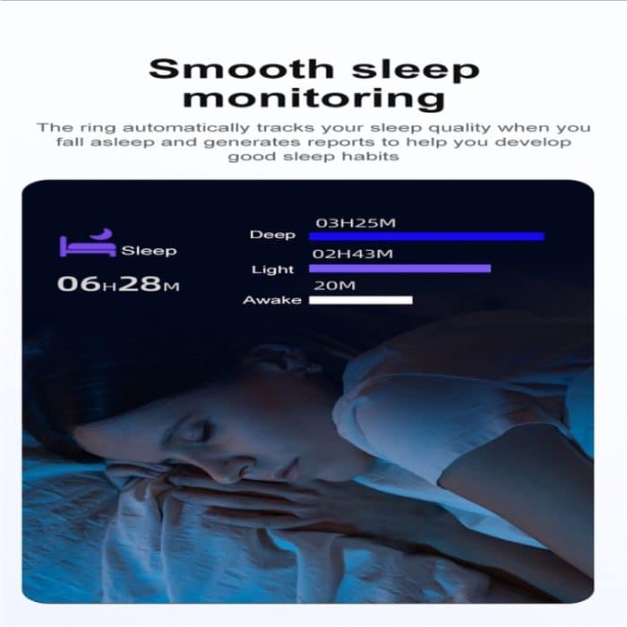 R03 SIZE 7 Smart Ring, unterstützt Herzfrequenz / Blutsauerstoff / Schlaf / mehrere Sportmodi – Bild 8