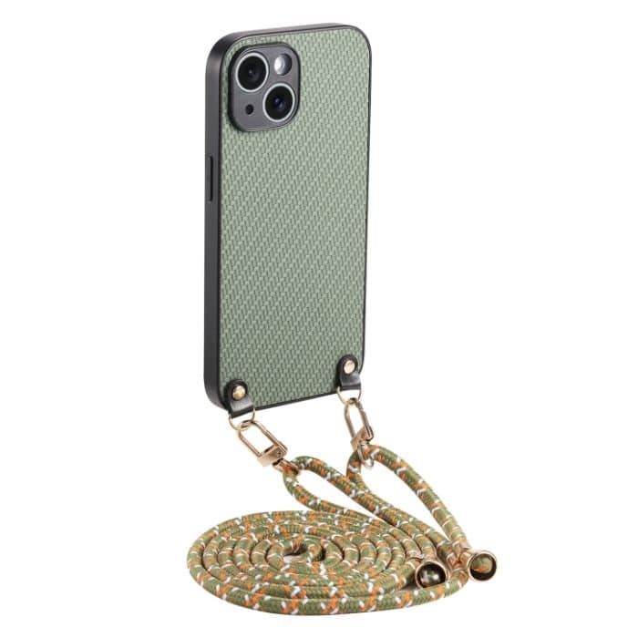 Telefonhülle mit Carbonfaser-Textur und Lederrückseite und Umhängegurt, For iPhone 7 Plus / 8 Plus, For iPhone 6 Plus / 6s Plus, For iPhone 6 / 6s – Bild 1