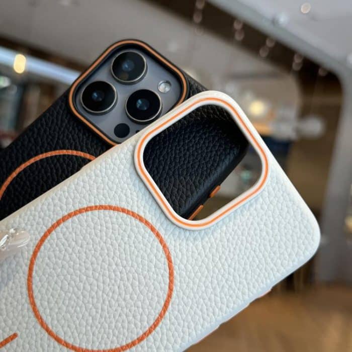 Orange Ring MagSafe Litchi Grain TPU-Telefonhülle, For iPhone 16 Plus – Bild 5